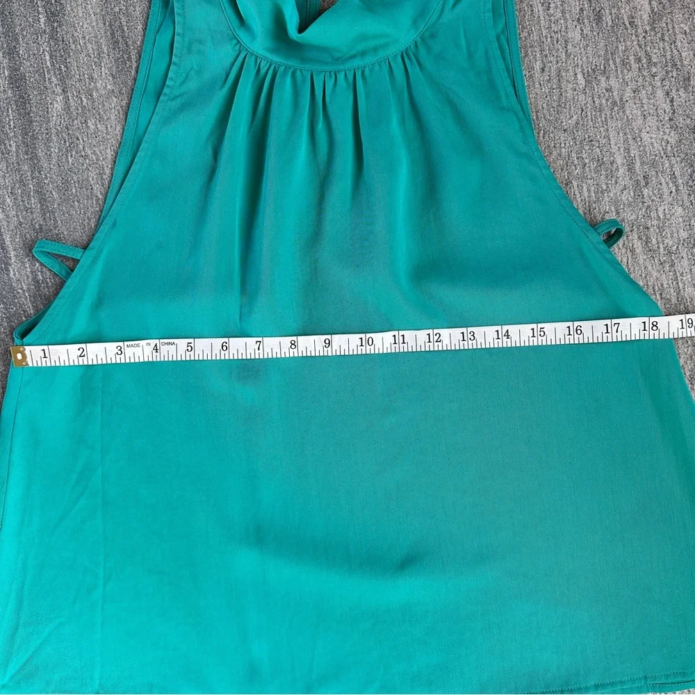 NWOT Free People Aqua “Palm Breeze” Sleeveless Blouse Mock Neck Turquoise Top XS - Picture 12 of 15